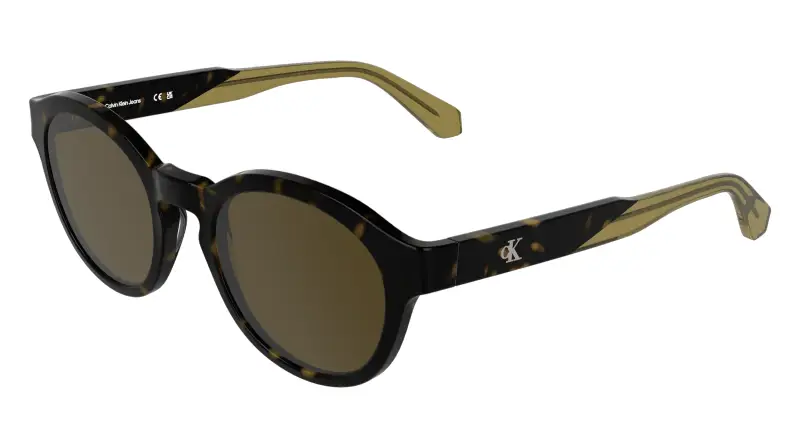 Unisex Calvin Klein CKJ26604S 242 Occhiali da sole Acetato Havana Marrone Geometrica Normale