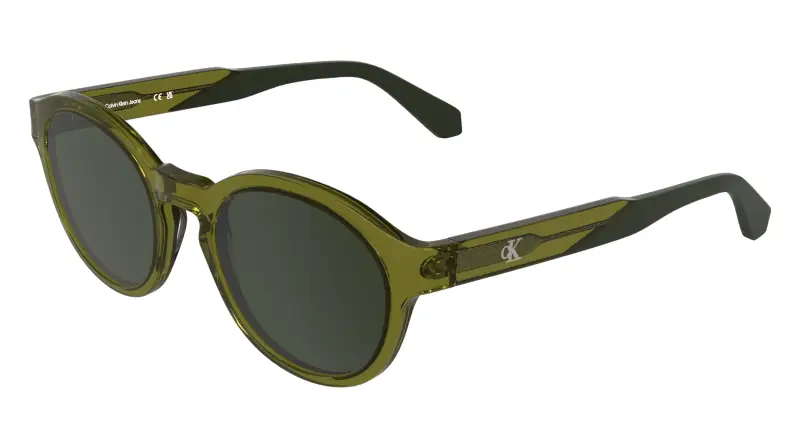 Unisex Calvin Klein CKJ26604S 309 Occhiali da sole Acetato Verde Geometrica Normale