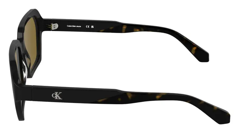 Unisex Calvin Klein CKJ26605S 001 Occhiali da sole Acetato Nero Marrone Squadrata Normale miniatura 3