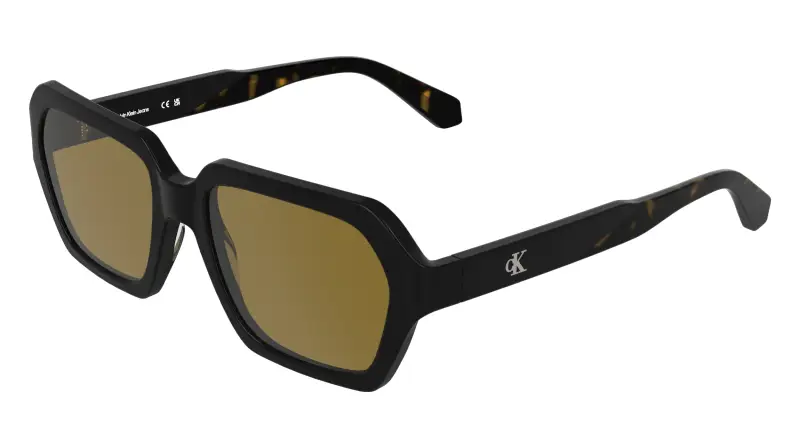 Unisex Calvin Klein CKJ26605S 001 Occhiali da sole Acetato Nero Marrone Squadrata Normale