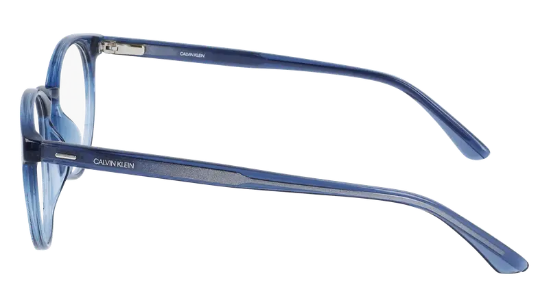 Calvin Klein Unisex CK20527 405 Montature da vista Iniettato Blu Rotonda Normale Normale miniatura 3