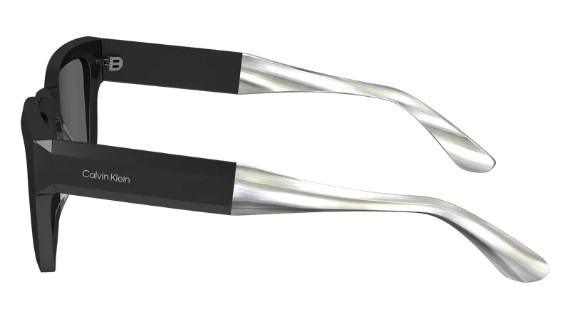 Calvin Klein Unisex CK23539S 001 Occhiali da sole Acetato Nero Fumo Squadrata Normale Normale miniatura 3