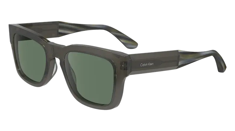 Calvin Klein Unisex CK23539S 035 Occhiali da sole Acetato Grigio Verde Squadrata Normale Normale