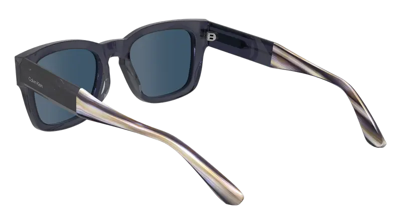 Calvin Klein Unisex CK23539S 400 Occhiali da sole Acetato Blu Blu Squadrata Normale Normale miniatura 3