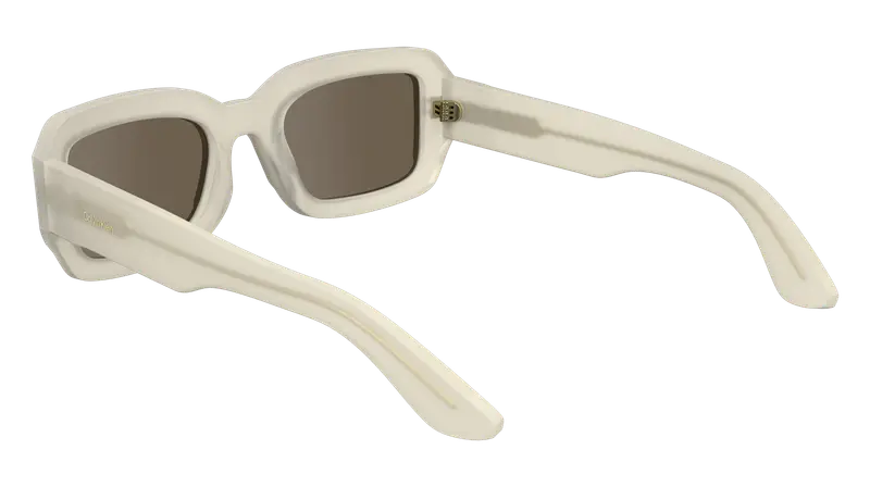 Calvin Klein Unisex CK24511S 109 Occhiali da sole Bio-acetato Beige Marrone Squadrata Normale miniatura 2