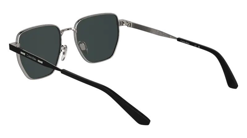 Calvin Klein Unisex CK25100S 002 Occhiali da sole Metallo Nero Squadrata Normale miniatura 3