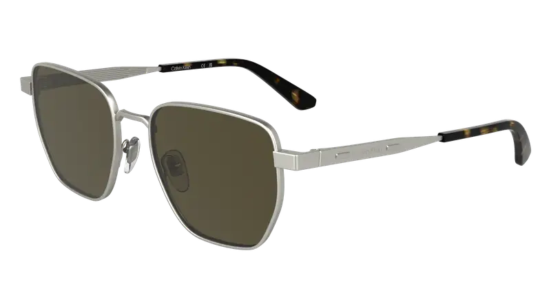 Calvin Klein Unisex CK25100S 045 Occhiali da sole Metallo Argento  Squadrata Normale