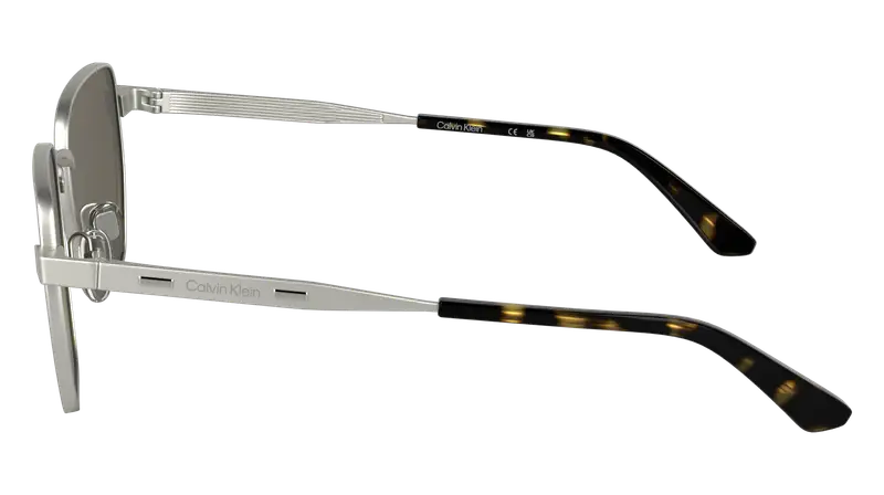 Calvin Klein Unisex CK25100S 045 Occhiali da sole Metallo Argento Squadrata Normale miniatura 2