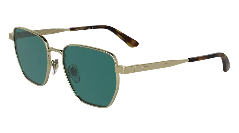 Calvin Klein Unisex CK25100S 716 Occhiali da sole Metallo Oro  Squadrata Normale