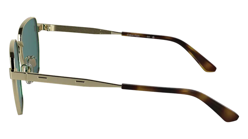 Calvin Klein Unisex CK25100S 716 Occhiali da sole Metallo Oro Squadrata Normale miniatura 2