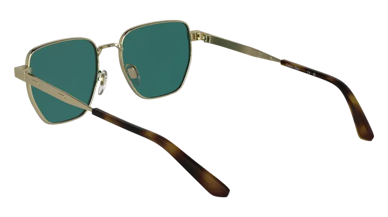 Calvin Klein Unisex CK25100S 716 Occhiali da sole Metallo Oro Squadrata Normale miniatura 3