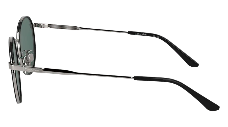 Calvin Klein Unisex CK25101S 001 Occhiali da sole Metallo Nero Rotonda Normale miniatura 2