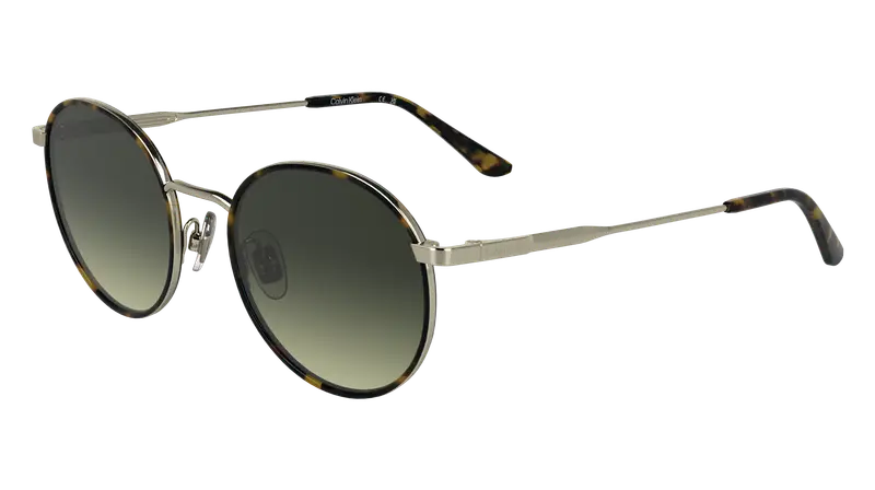 Calvin Klein Unisex CK25101S 235 Occhiali da sole Metallo Havana Marrone Rotonda Normale