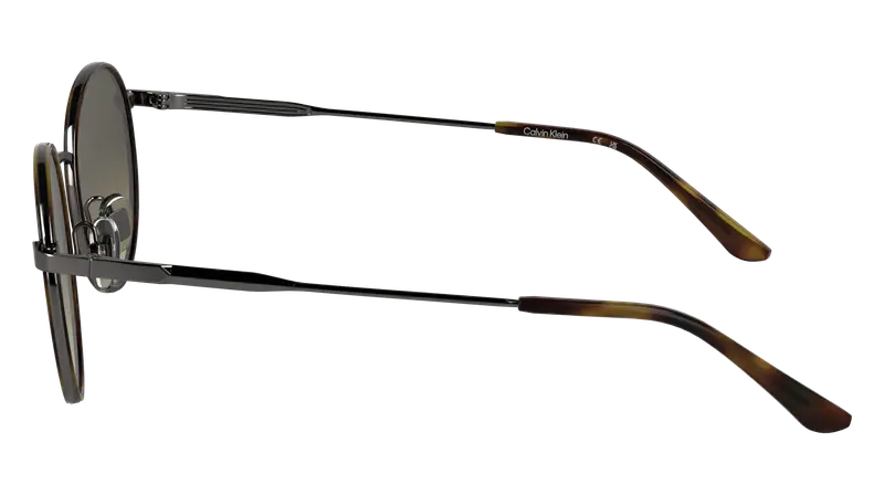 Calvin Klein Unisex CK25101S 240 Occhiali da sole Metallo Havana Rotonda Normale miniatura 2