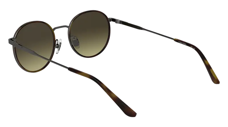 Calvin Klein Unisex CK25101S 240 Occhiali da sole Metallo Havana Rotonda Normale miniatura 3