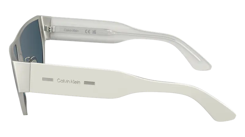 Calvin Klein Unisex CK25102S 045 Occhiali da sole Metallo Argento Squadrata Normale miniatura 2