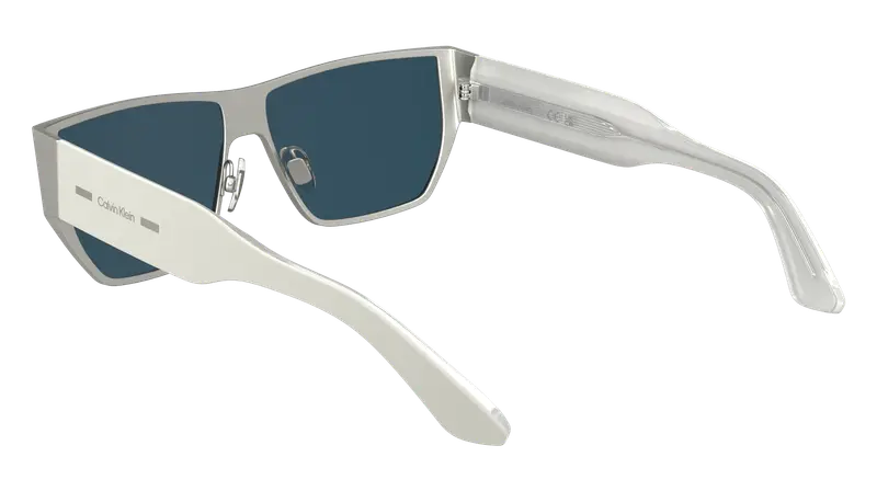 Calvin Klein Unisex CK25102S 045 Occhiali da sole Metallo Argento Squadrata Normale miniatura 3