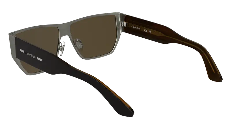 Calvin Klein Unisex CK25102S 071 Occhiali da sole Metallo Squadrata Normale miniatura 3