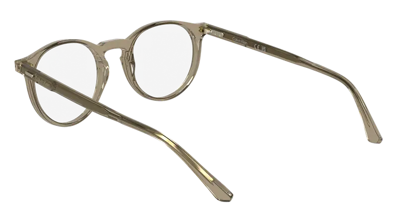 Calvin Klein Unisex CK25518 209 Montature da vista Acetato Beige Geometrica Normale miniatura 3