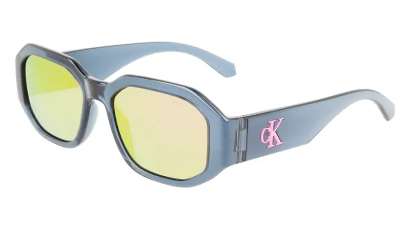 Calvin Klein Unisex CKJ22633S 405 Occhiali da sole Plastica Blu Grigio Squadrata Specchiate