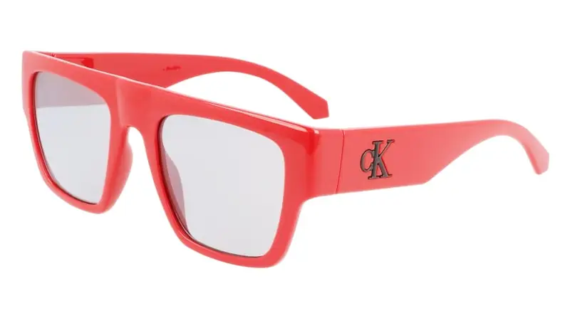 Calvin Klein Unisex CKJ22636S 600 Occhiali da sole Plastica Rosso Argento Squadrata Normale