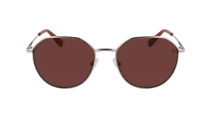Calvin Klein Unisex CKJ23201S 717 Occhiali da sole Metallo Oro Bordeaux Rotonda Normale Normale miniatura 2