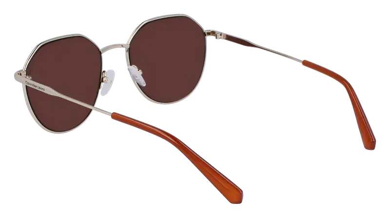 Calvin Klein Unisex CKJ23201S 717 Occhiali da sole Metallo Oro Bordeaux Rotonda Normale Normale miniatura 3