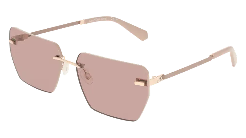 Calvin Klein Unisex CKJ25207S 722 Occhiali da sole Metallo Oro Rosa Squadrata Normale
