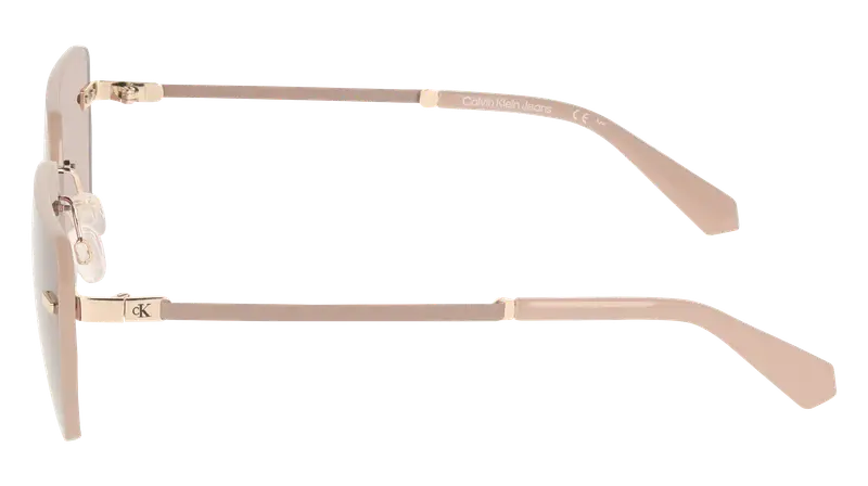 Calvin Klein Unisex CKJ25207S 722 Occhiali da sole Metallo Oro Rosa Squadrata Normale miniatura 2