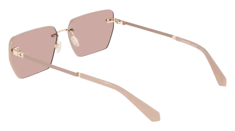 Calvin Klein Unisex CKJ25207S 722 Occhiali da sole Metallo Oro Rosa Squadrata Normale miniatura 3