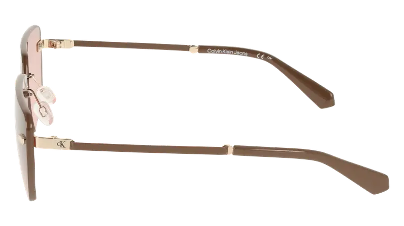 Calvin Klein Unisex CKJ25207S 725 Occhiali da sole Metallo Oro Marrone Squadrata Normale Sfumato miniatura 2
