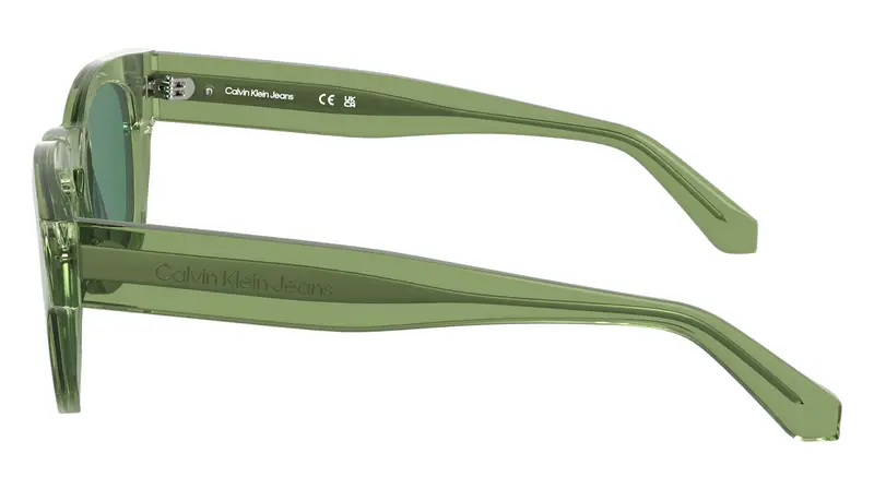 Calvin Klein Unisex CKJ25601S 305 Occhiali da sole Acetato Verde Geometrica Normale miniatura 2