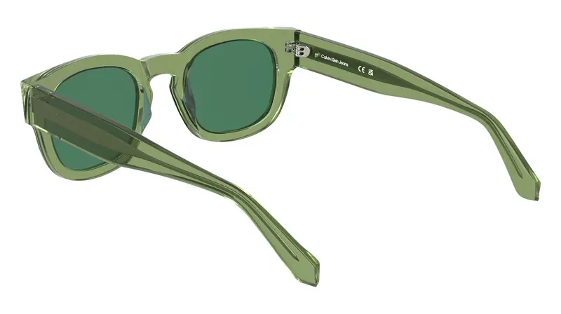 Calvin Klein Unisex CKJ25601S 305 Occhiali da sole Acetato Verde Geometrica Normale miniatura 3