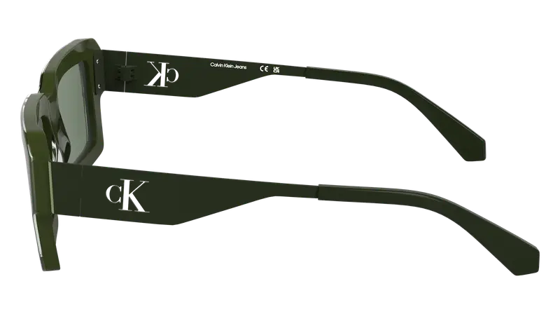 Calvin Klein Unisex CKJ25606S 300 Occhiali da sole Acetato Verde Squadrata Normale miniatura 2