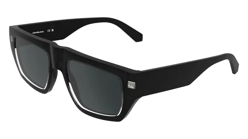 Unisex CKJ25619S 001 Occhiali da sole Bio-iniettato Nero Grigio Squadrata Normale