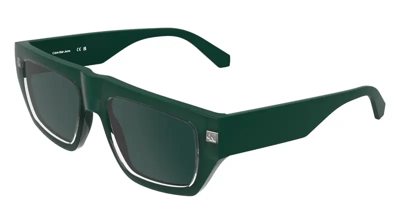 Unisex CKJ25619S 300 Occhiali da sole Bio-iniettato Verde Verde / Petrolio Squadrata Normale