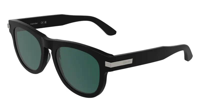 Uomo Calvin Klein CK25532S 001 Occhiali da sole Acetato Nero Verde / Petrolio Pilot Normale