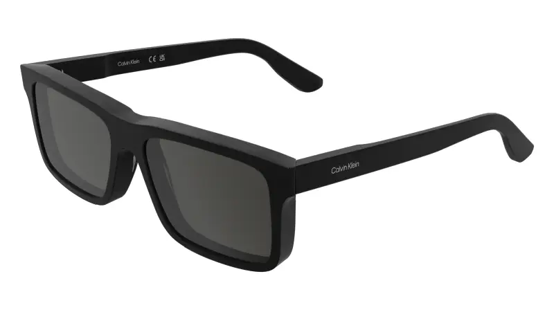 Uomo Calvin Klein CK25535S 001 Occhiali da sole Acetato Nero Fumo Squadrata Normale