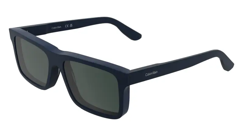 Uomo Calvin Klein CK25535S 400 Occhiali da sole Acetato Blu Blu Squadrata Normale