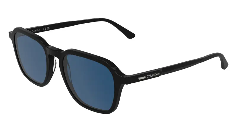Uomo Calvin Klein CK26507S 004 Occhiali da sole Acetato Nero Blu Squadrata Normale