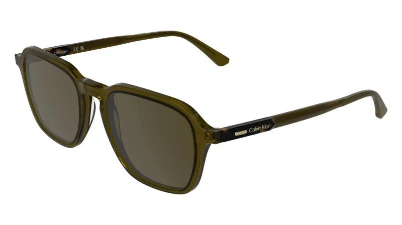 Uomo Calvin Klein CK26507S 330 Occhiali da sole Acetato Verde Marrone Squadrata Normale
