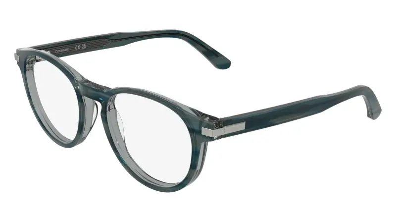 Uomo Calvin Klein CK26513 417 Montature da vista Acetato Blu Rotonda Normale
