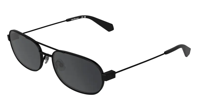 Uomo Calvin Klein CKJ26202S 002 Occhiali da sole Metallo Nero Grigio Rotonda Normale