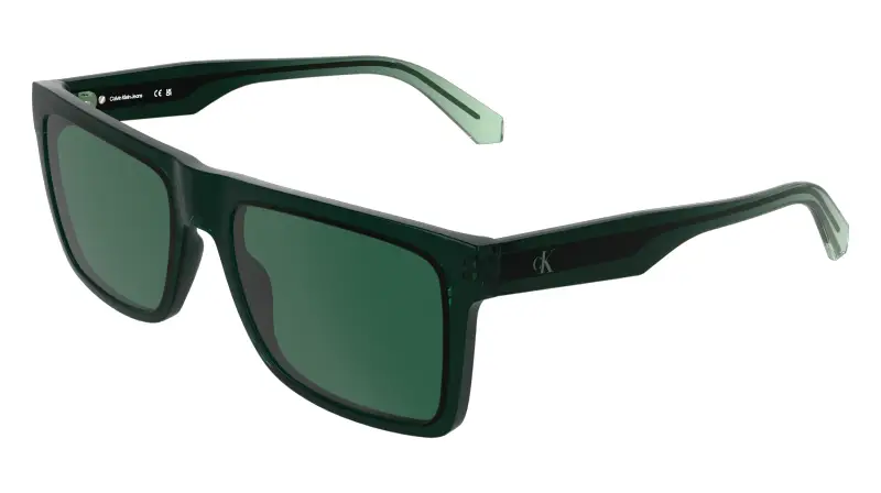 Uomo Calvin Klein CKJ26601S 304 Occhiali da sole Bio-iniettato Verde Verde Squadrata Normale