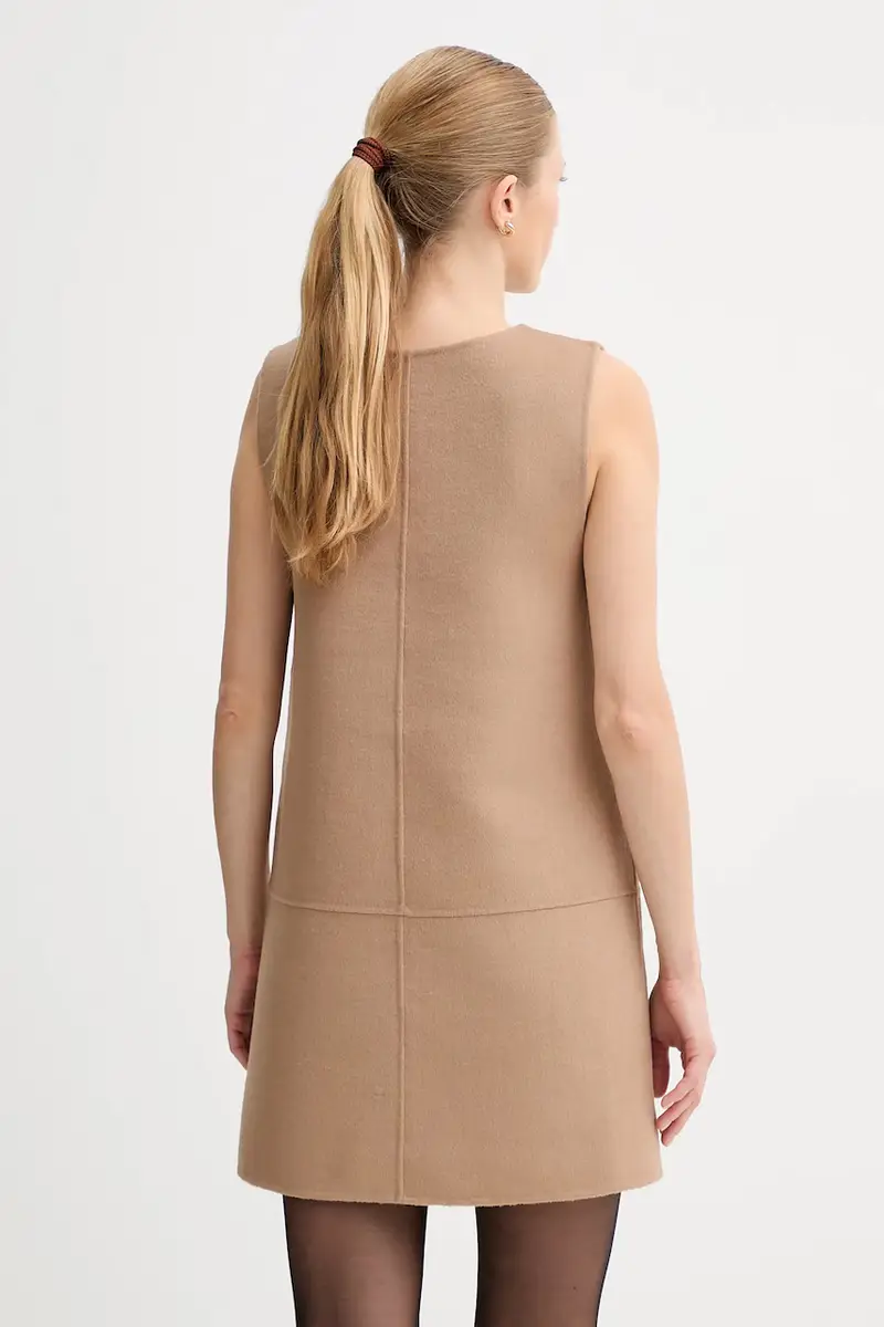 vestito con lana colore beige LV044D017G miniatura 3