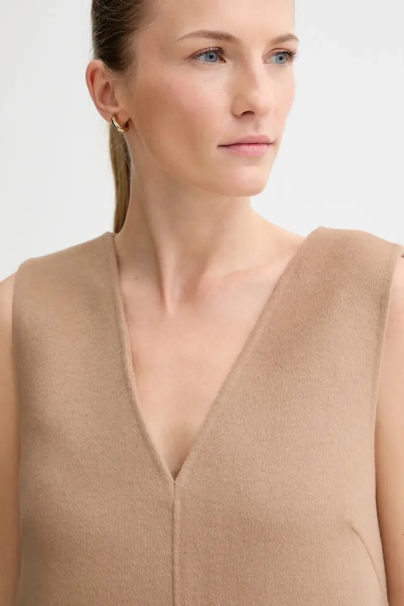 vestito con lana colore beige LV044D017G miniatura 4