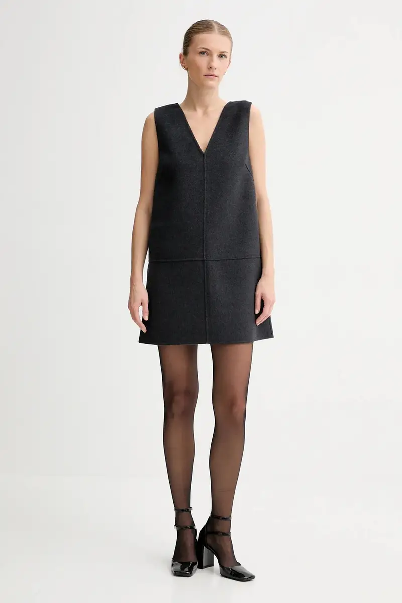 vestito con lana colore grigio LV044D017G miniatura 2