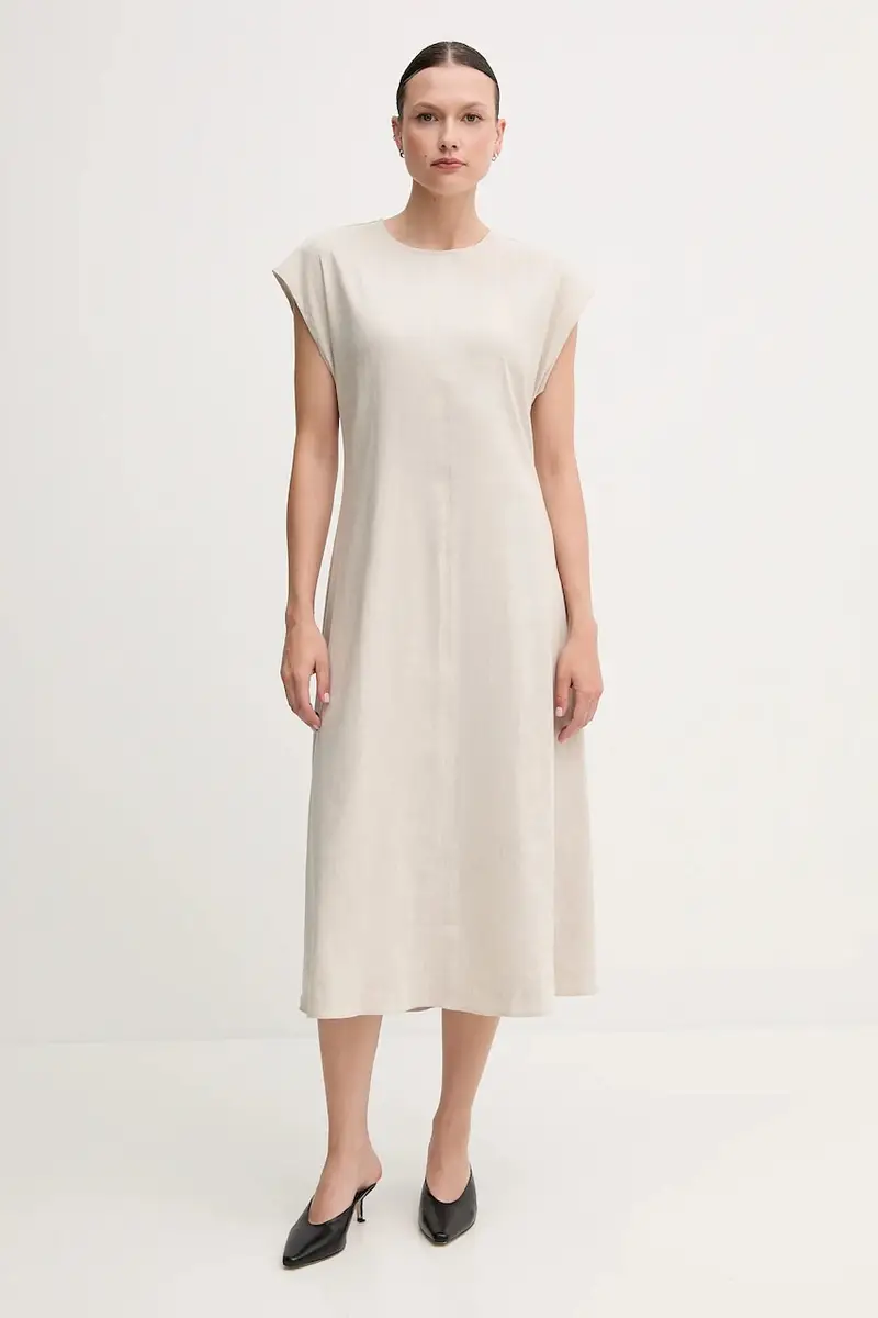 vestito di lino colore beige LV044B041G