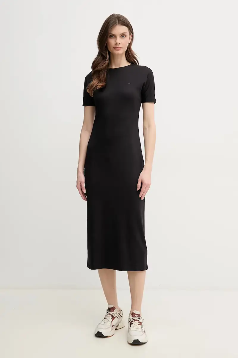 vestito in cotone colore nero K20K208299