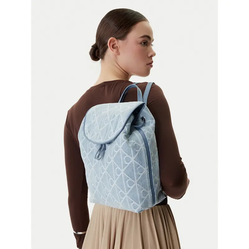 Zaino Calvin Klein Emblem Aop Denim Backpack LV04F3508G Blu